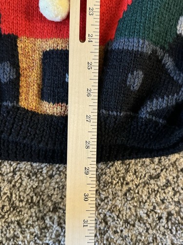 Suéter Vintage Berek Adulto M Santa Navidad Tejido a Mano Pom Pom Juguetes De Gran Tamaño - Imagen 7 de 11