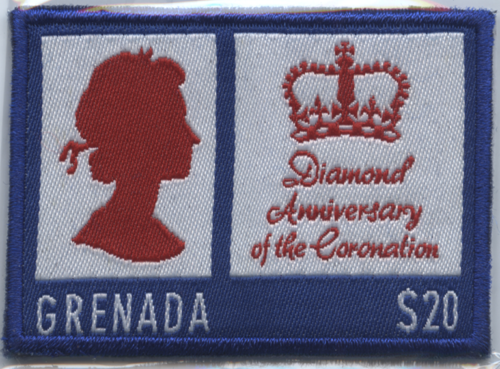 Grenada 2013 "60 lat koronacji królowej Elżbiety II" haftowana marka, nr Mi 6618 - Zdjęcie 1 z 1