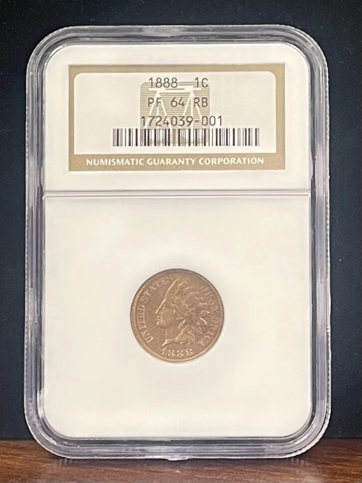 1888 1c NGC PR 64 RB ~ NEAR GEM PROOF INDIAN CENT SS-67 - Image 3 of 4