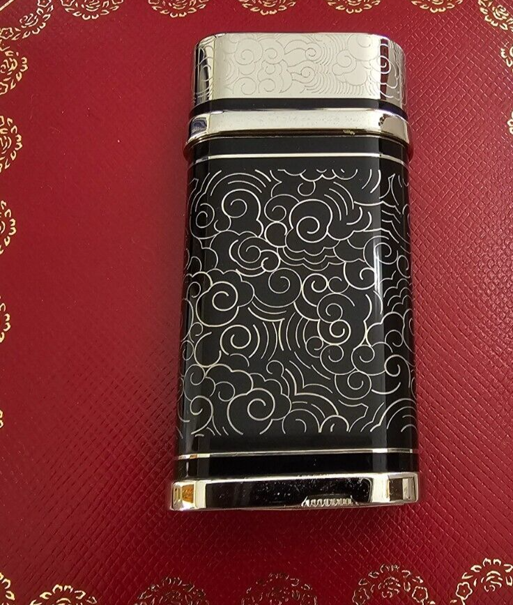 CARTIER LIGNE LINE 2 LIGHTER PALLADUM BLACK LACQUER DRAGON LIMITED