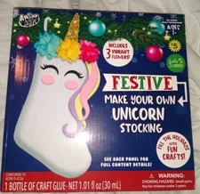Anker Art Festive Make Your Own Unicorn CHRISTMAS Stocking  DIY CRAFT NIB