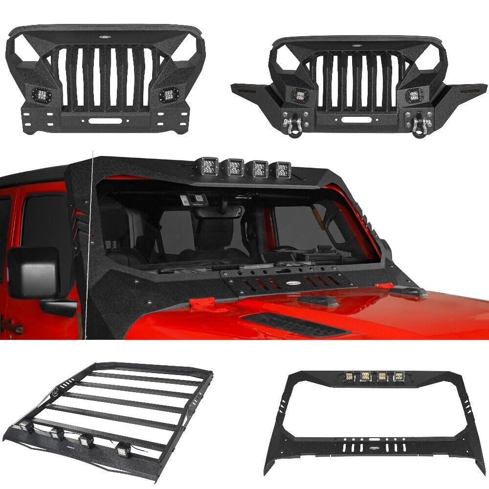 Front Bumper/ Windshield Frame Cover/Roof Rack For 2018-2023 Jeep Wrangler  JL JT | eBay