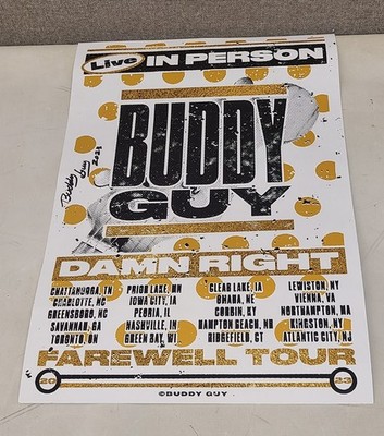 Buddy Guy Signed Autograph 12X18 Tour Poster Damn Right Farewell Tour 2023