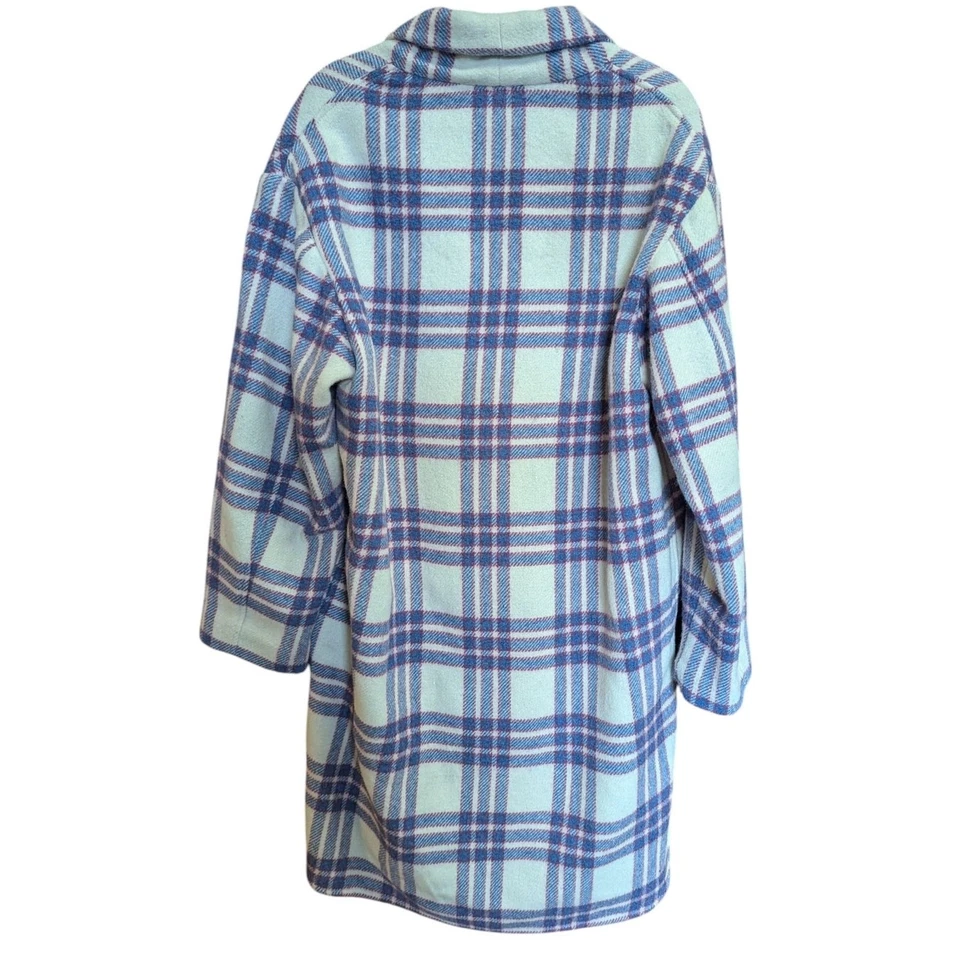 Isabel Marant Étoile Plaid Wool Coat Jacket Blue Red Cream Size 34 XS-S - Image 3 of 4