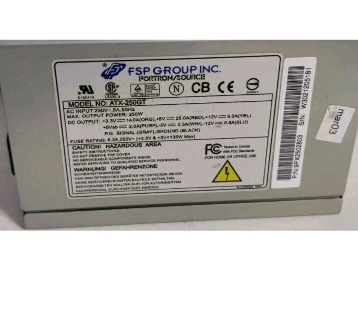 Power Supply FSP ATX-250GT 250W PSU ATX 20-PIN  alimentatore per pc ATX ✅ - Immagine 3 di 3