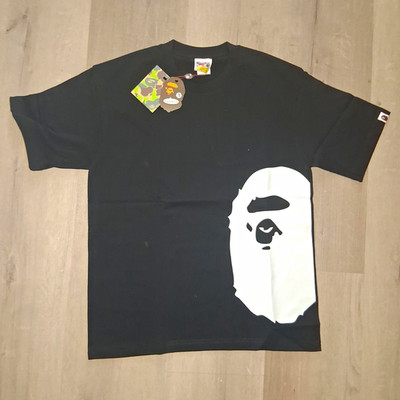 A Bathing Ape BAPE Men's Black Ape Head Graphic Logo Tee Crew Neck Cotton L