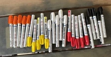 BEST DEAL Lot Of 25 Markal Valve Paint Markers! 5x ORANGE RED YELLOW BLACK WHITE