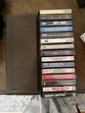 Assorted Cassette Tapes with Carrying Case Pack Of 15