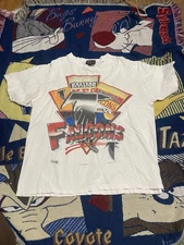 90s Atlanta Falcons T Shirt NFL Football Team White Short Sleeve tee HN4678