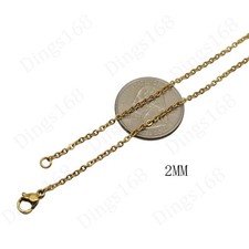 Real 18K Gold Filled Italian Hypo-Allergenic 16" 2 mm Cable Chain Necklace G146G