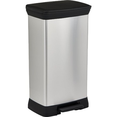 Curver Deco 13 Gal. Trash Bin 249420 Curver 249420 875160186792 Resin Silver and