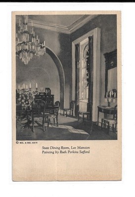 1941 Lee Mansion State Dining Room Arlington House Posted Antique Postcard Saffo