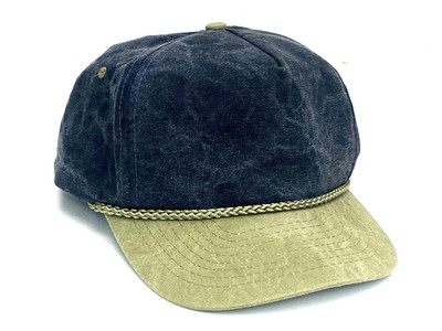 Nissin Trucker Hat Stone Washed Look Two Tone Plain Blank Rope Front Dad Cap