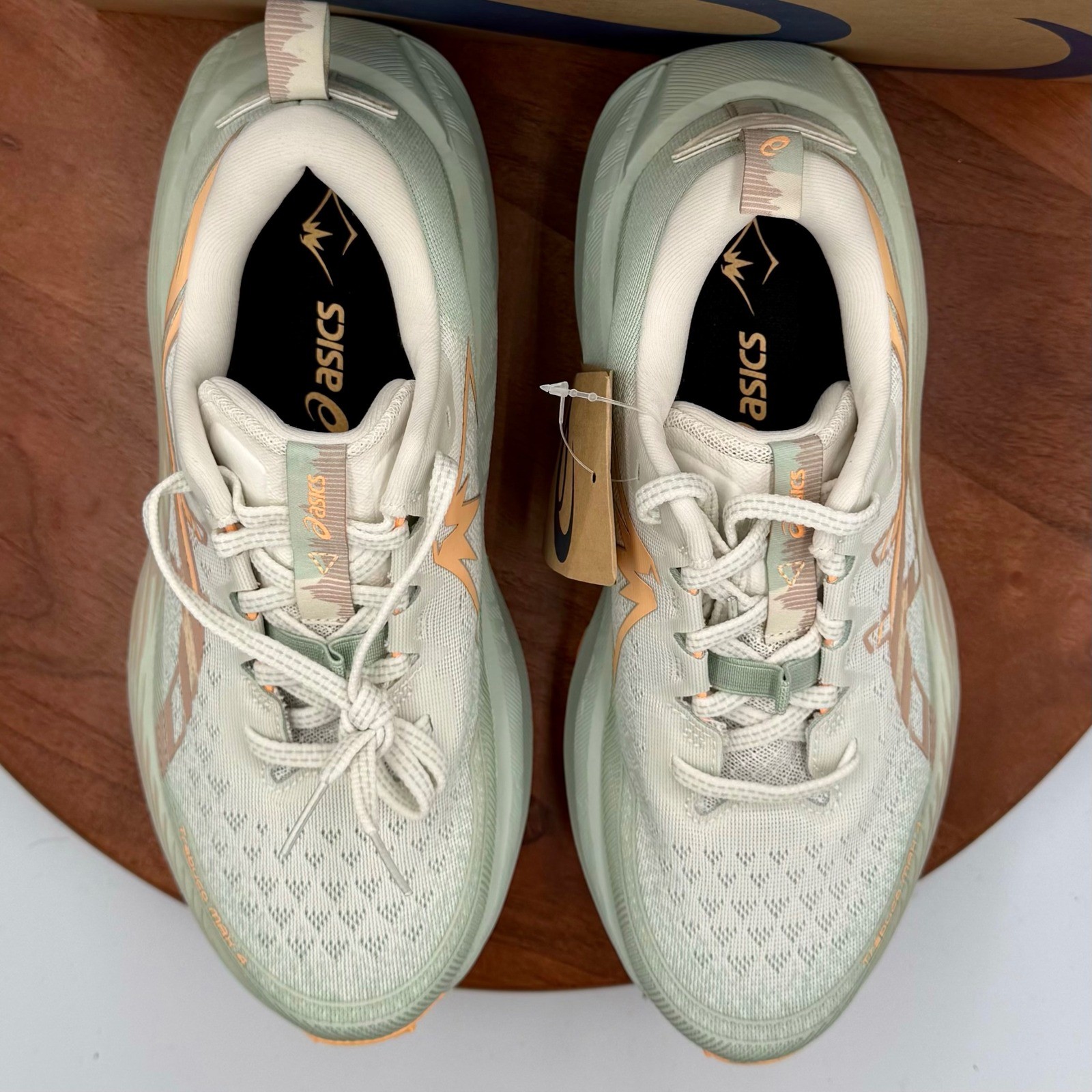 Asics Trabuco Max 4 Trail Running Sneakers Cream Dusty Steppe Womens 8.5 Pastel thumbnail 4