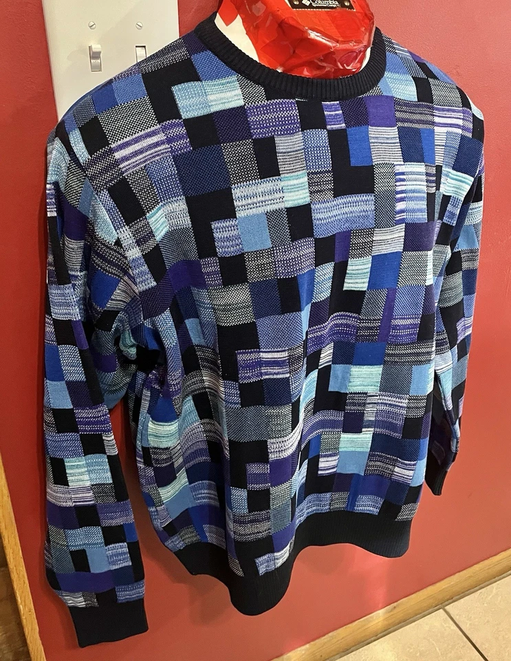 Vintage St. Croix Shop Sweater Mens XL Digital Square USA Cosby Crew Neck - Image 2 of 4