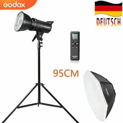 Godox SL-60W LED Lampe Videolicht mit Fernbedienung + 95cm Softbox + 2.8m Stativ