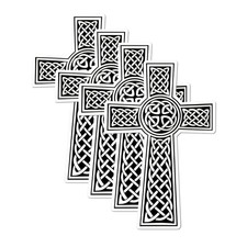 4 PACK Christian Cross waterproof Matte vinyl sticker paper Celtic Christ symbol