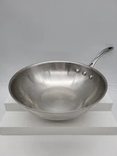 Calphalon Tri-Ply Stainless Steel 10" Flat Bottom Wok #165