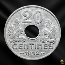 France – 1942 – 20 centimes Etat français (lourde) (N1906)