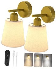 Wireless Wall Sconces Set of 2, 6000mAh Battery Operated Wall Sconce with 3