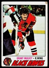 Grant Mulvey, 1977-78 Topps, #101, Chicago Blackhawks,