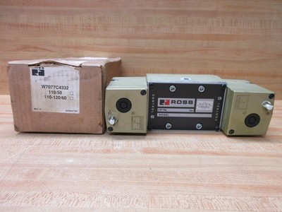 Ross W7077C4332 Pneumatic Valve 5/3 Sz 4 Alt # W7077D4332