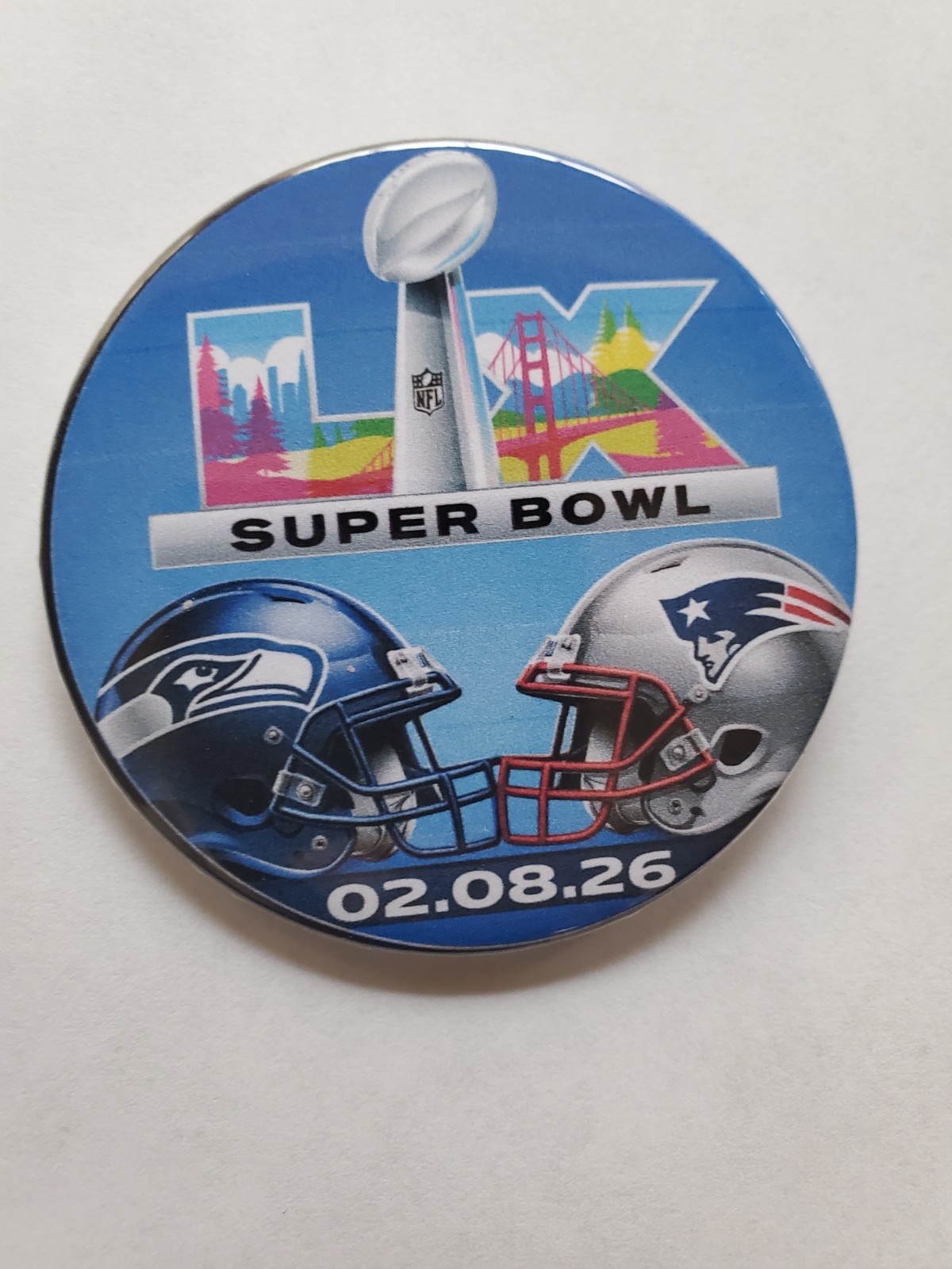 Super Bowl LX (60) collectible pinback buttons/pins