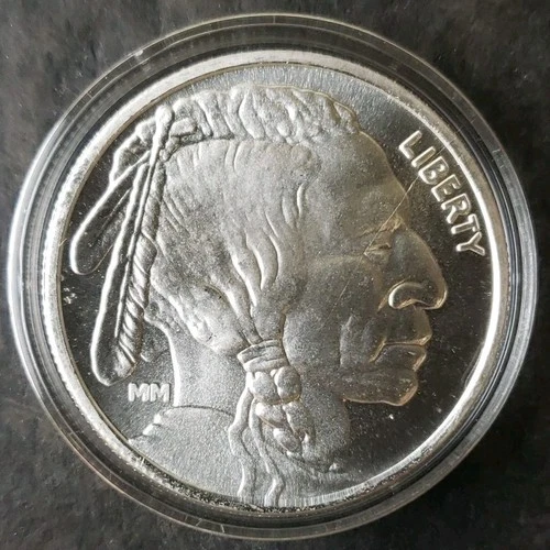 MM 1oz Silver Buffalo Round in a Capsule