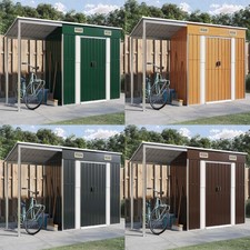 Garden Shed with Extended Roof Outdoor Tool Shed Storage Shed Steel