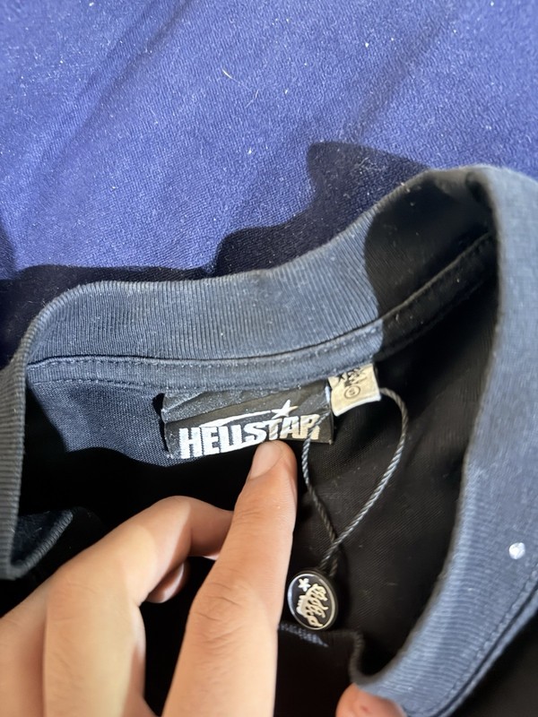 HELLSTAR Men's Black Graphic Print Crew Neck Cotton Jersey T-Shirt XL