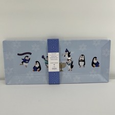 Set of 2 Festive Lights Melamine Serving Trays 19"X8" Hanukkah Chanukah Penguins