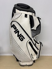 Ping DLX White Cart Trolley Bag / Leather Style 