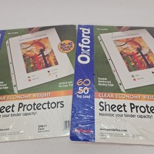 Oxford Top Loading Sheet Protectors 8.5x11" Clear 3 hole 2 Partial Packs