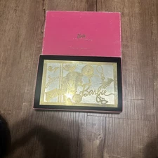Barbie FAO Schwarz 24K Gold Finish Photo Album 5”X8” 11pages Holds 22 Photos
