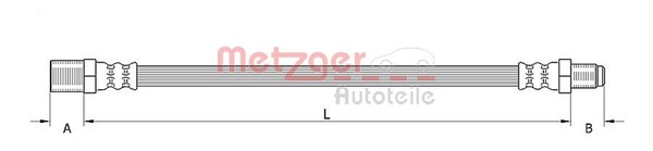 Bremsschlauch Metzger Autoteile 4110620 FüR Iveco Daily 2 1 Bus 4X4 10011131-image