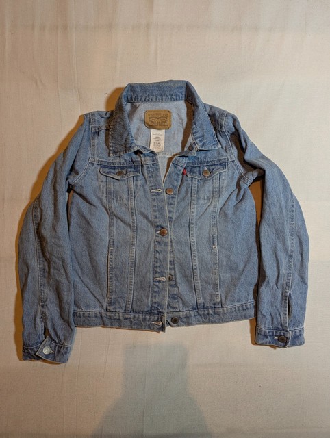 Levi's Jeans Jacket Girls XL (158-170CM) 13-15Y Trucker Button Front Denim Blue