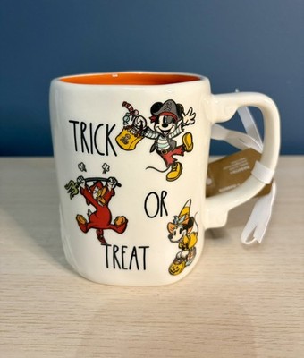 Rae Dunn DISNEY Mickey Mouse TRICK OR TREAT Halloween Mug NWT