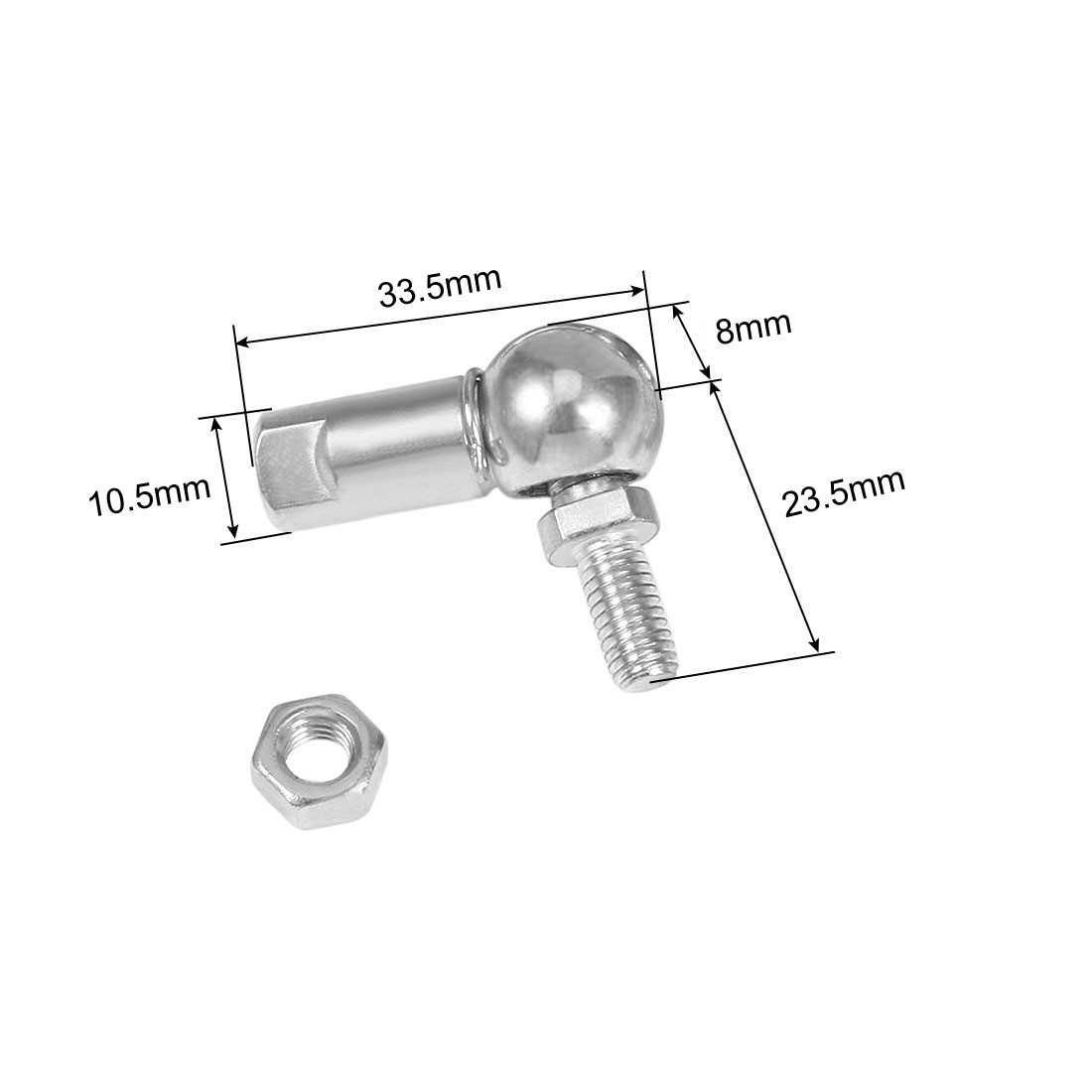 CS10 Rod End Ball Bearing Stud Right-Hand M6x1.0 Carbon Steel for Industry,4pcs