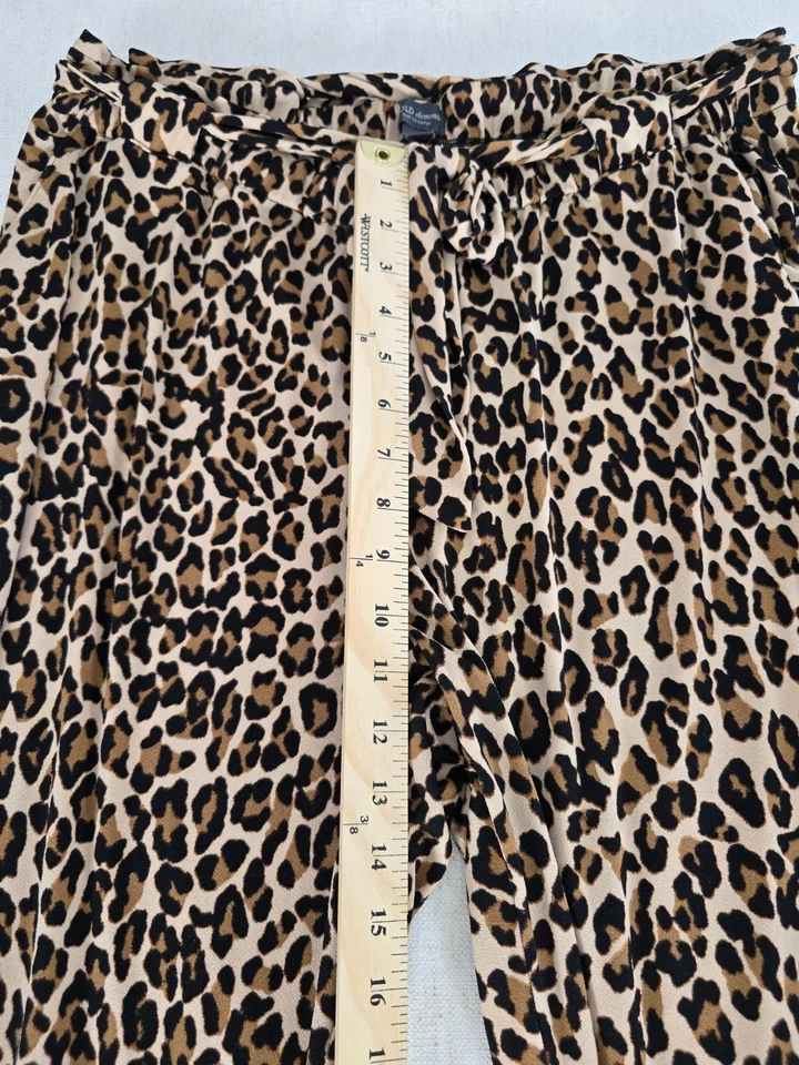 Pantalones Old Element para mujer XL marrón negro estampado de leopardo cintura elástica tiro alto Foto 4 de 4