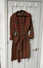 Vintage Pendleton Wool Plaid Robe Coat Belted 100 Virgin Wool USA Made M