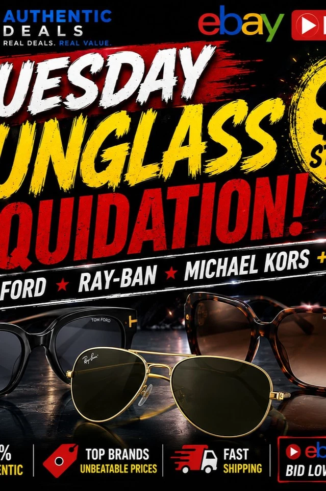 TUESDAY SUNGLASS LIQUIDATION! TOM FORD, RAY-BAN, GUCCI, MK +MORE! $1 STARTS