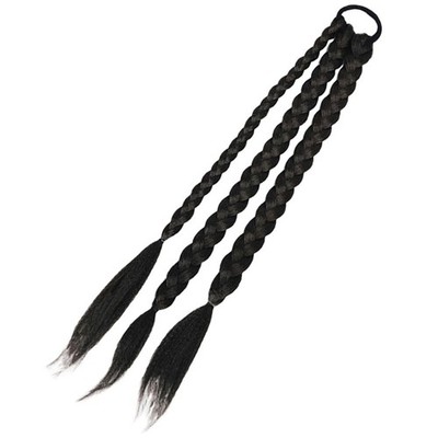 Black Synthetic Braided Ponytail Extension Easy Wear Hair Volume Booster