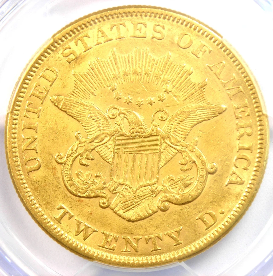 Moneda de $20 Águila Doble Oro Libertad Fecha Grande 1854 - PCGS AU Detalles - ¡Rara LD! Foto 4 de 4
