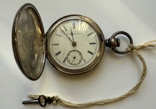 1886 Illinois 18s 11j Pocket Watch Model 1 Grade 2 Ornate Hunter Coin Silver