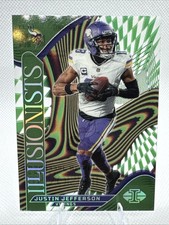 2024 Panini Illusions Football Justin Jefferson Illusionists Emerald Parallel 18