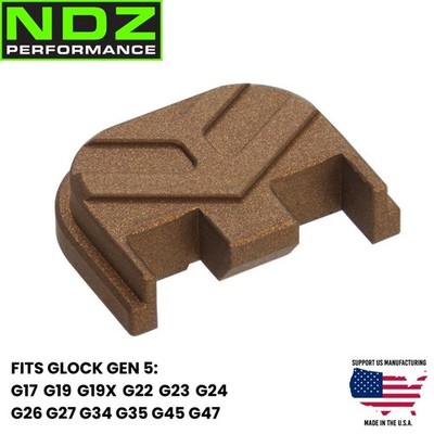 NDZ Brass Rear Plate Glock Gen 5 Aspis Cut Burnt Bronze Cerakote