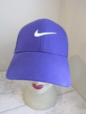 Nike Purple Legacy 1 White Swoosh Logo Cotton Blend Baseball Hat Size OSFM