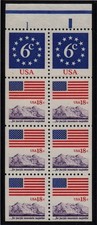1981 Flag Anthem Sc 1892 1893a booklet pane of 8 MNH plate number 1
