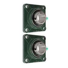 2 Pack UCF210-32 4 Bolt Solid Base Pillow Block Flange Bearing 2" Bore Cast Iron
