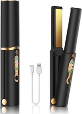 Portable Titanium Cordless Hair Straightener for Edges Bangs, Heat Up in Seconds